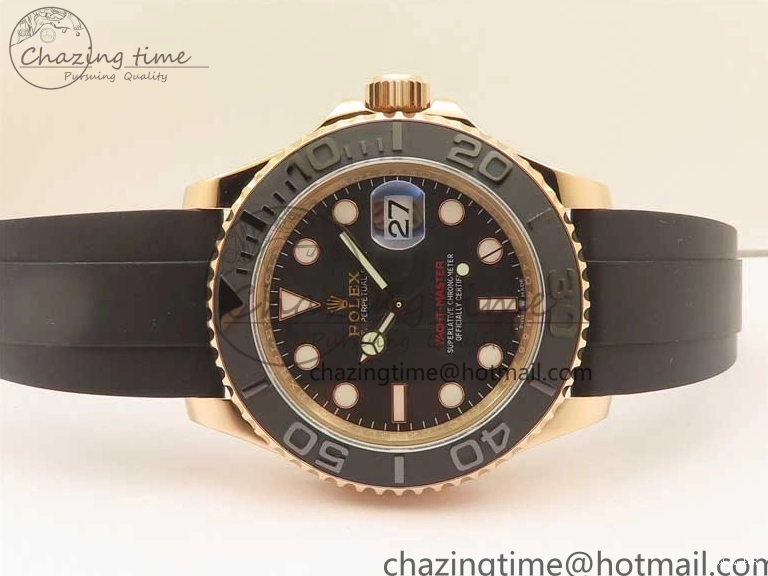 Black on 126655 Black 1:1 Bezel VS3235 Yacht-Master Edition Best Rubber Strap Ceramic RG 3EF 0415